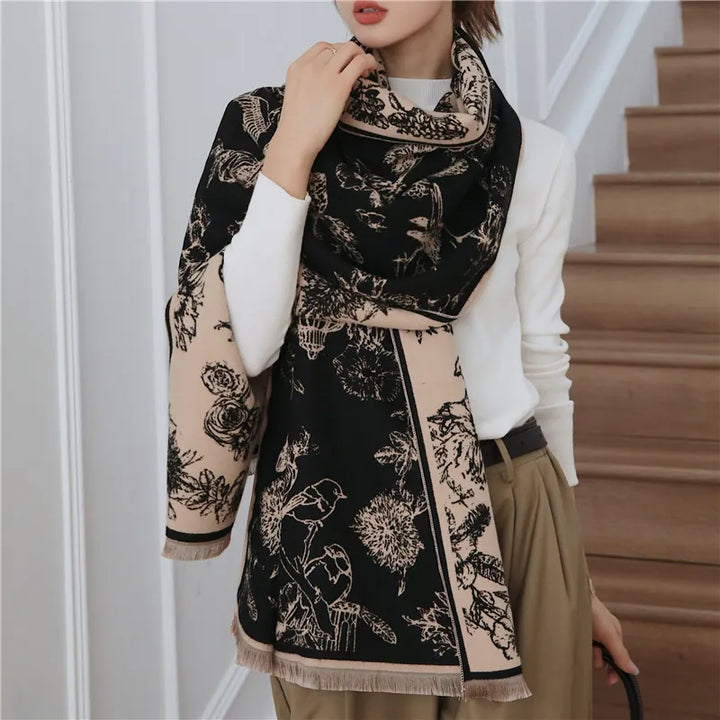 Geraldine Luxury Scarf | Stylish and Soft-Black-State of Style