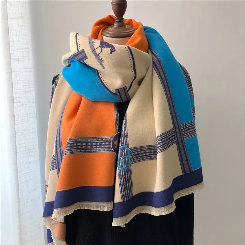 Geraldine Luxury Scarf | Stylish and Soft-Blue-State of Style