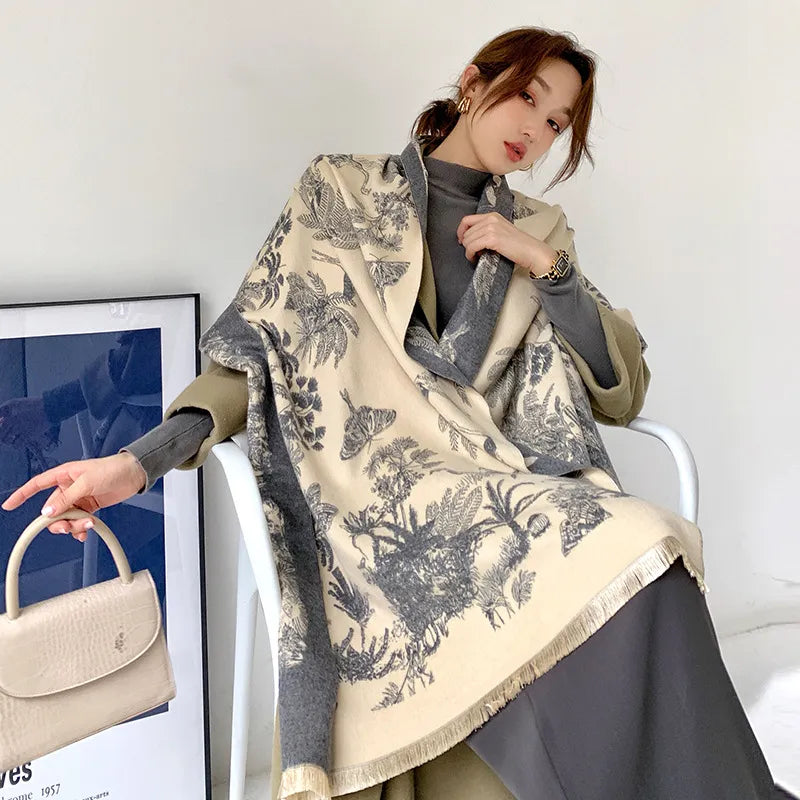 Geraldine Luxury Scarf | Stylish and Soft-Grey-State of Style