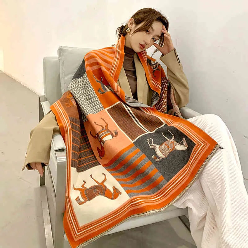 Geraldine Luxury Scarf | Stylish and Soft-Orange-State of Style