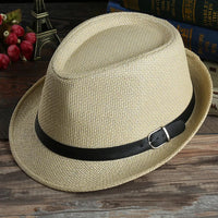 Gerardo Traditional Hat – Woven Straw Peaked Hat with Buckle-Beige-State of Style