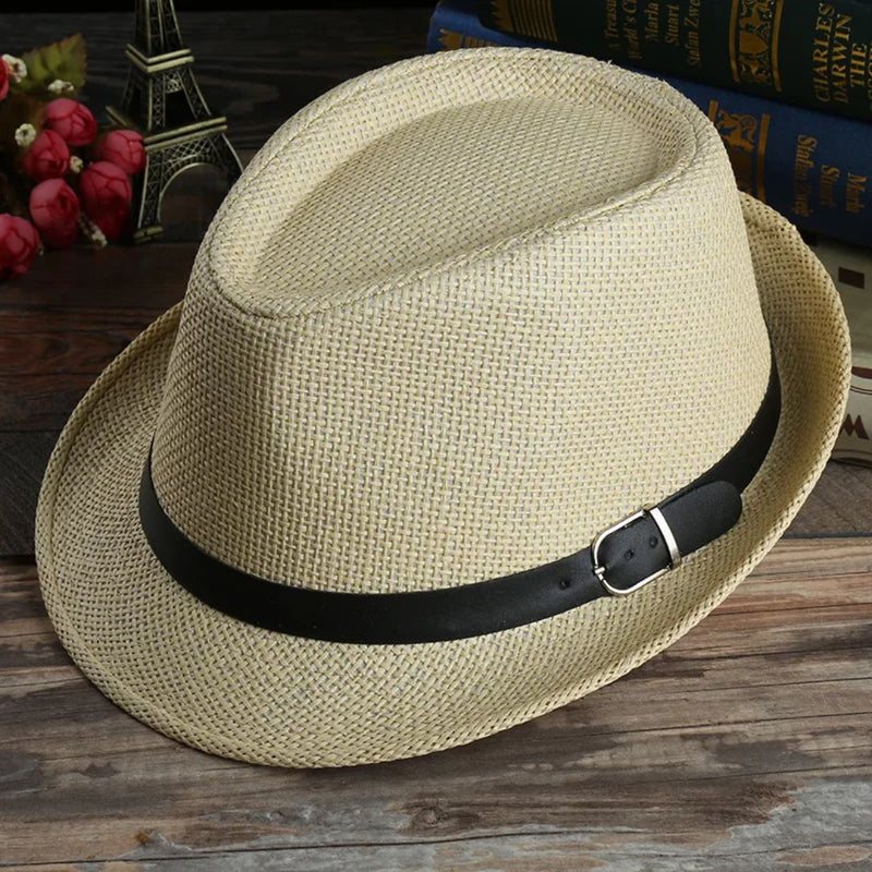 Gerardo Traditional Hat – Woven Straw Peaked Hat with Buckle-Beige-State of Style
