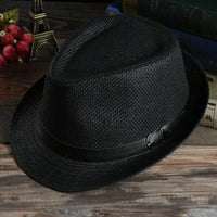 Gerardo Traditional Hat – Woven Straw Peaked Hat with Buckle-Black-State of Style