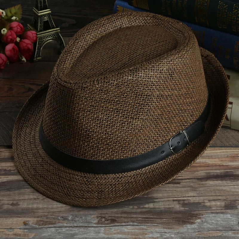 Gerardo Traditional Hat – Woven Straw Peaked Hat with Buckle-Brown-State of Style