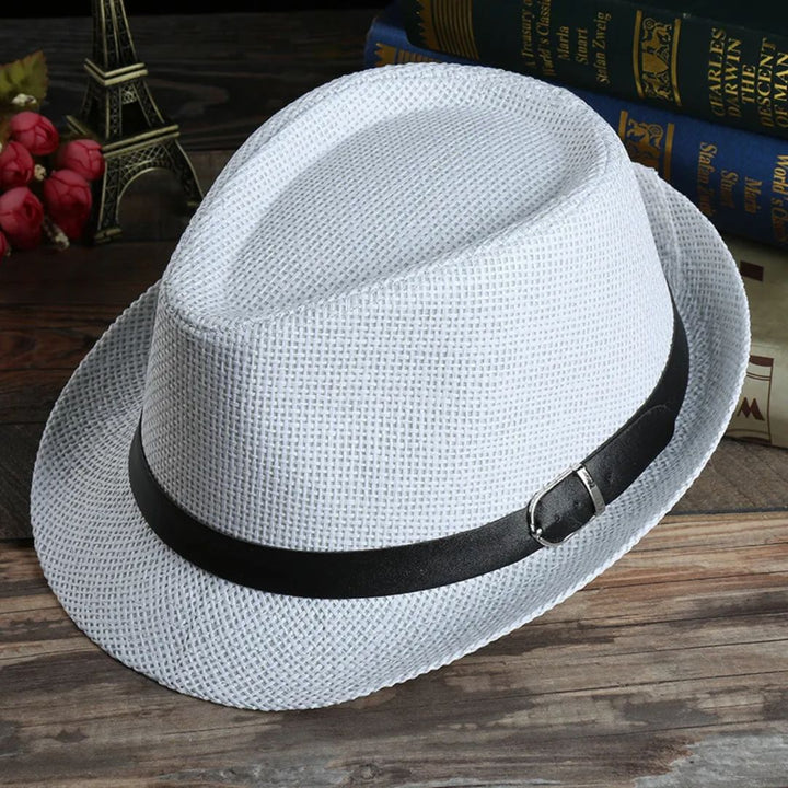 Gerardo Traditional Hat – Woven Straw Peaked Hat with Buckle-White-State of Style