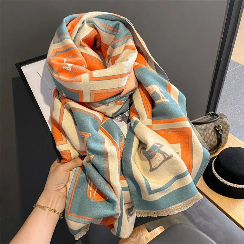 Gina Luxury Scarf | Stylish & Warm-Blue-State of Style