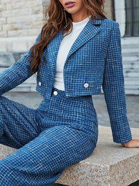 Gingham Tweed Set with High Waist - Camille-S-State of Style