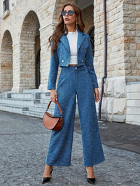 Gingham Tweed Set with High Waist - Camille-S-State of Style