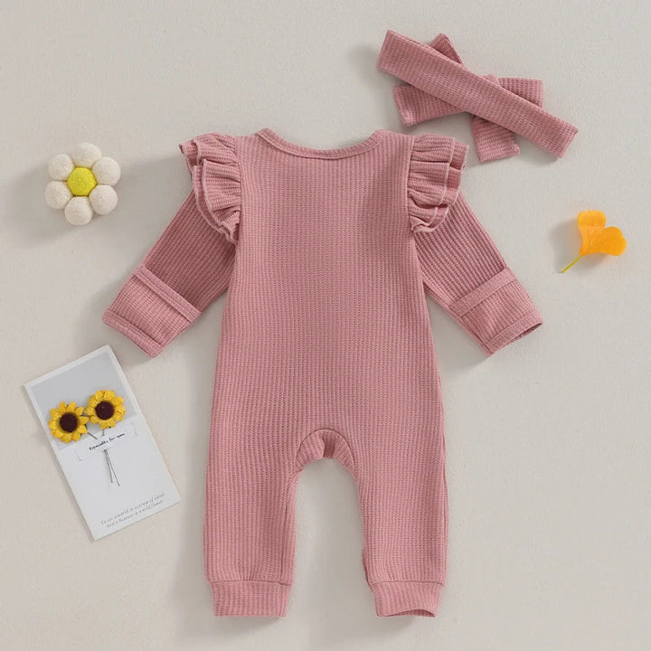 Girls' Baby Suit with Ruffles – NolaBloom-Pink-0-3M-State of Style