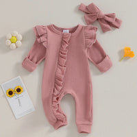 Girls' Baby Suit with Ruffles – NolaBloom-Pink-0-3M-State of Style