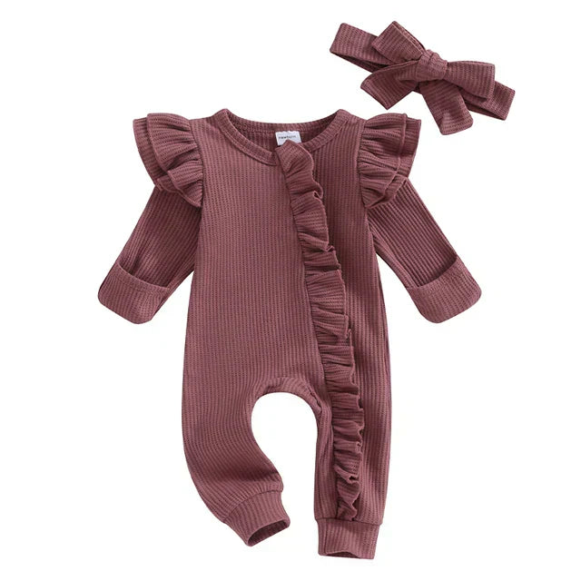 Girls' Baby Suit with Ruffles – NolaBloom-Purple-0-3M-State of Style