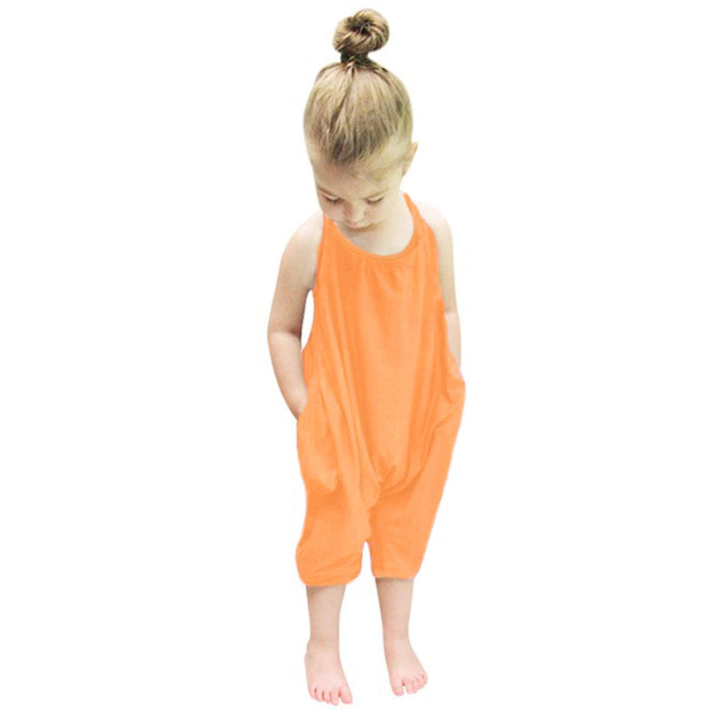 Girls Halter Jumpsuit – Mila-Orange-6-12 Months-State of Style