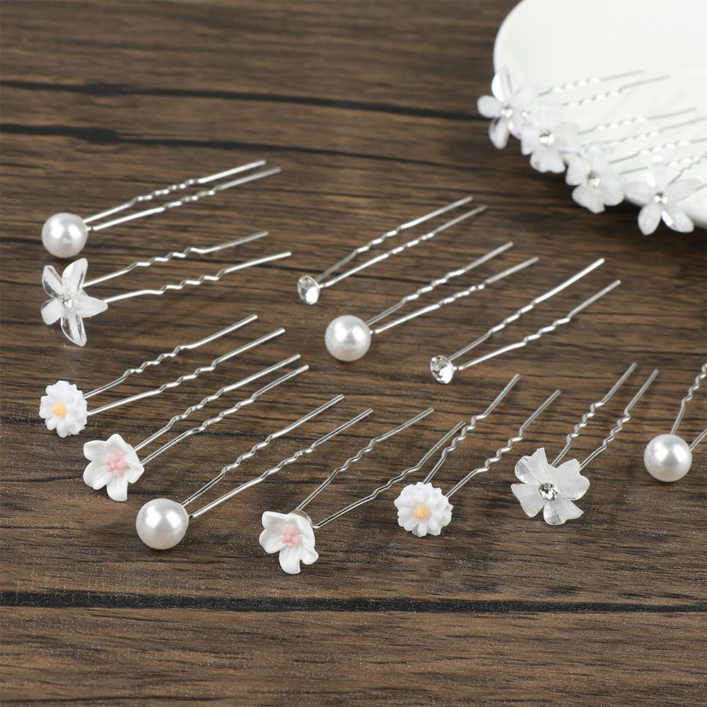 Gisela Traditional Hair Accessory – Rhinestone & Pearl U-Shaped Pins-1-State of Style