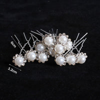 Gisela Traditional Hair Accessory – Rhinestone & Pearl U-Shaped Pins-1-State of Style