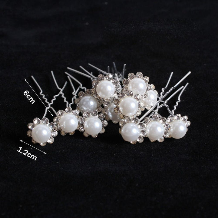 Gisela Traditional Hair Accessory – Rhinestone & Pearl U-Shaped Pins-1-State of Style