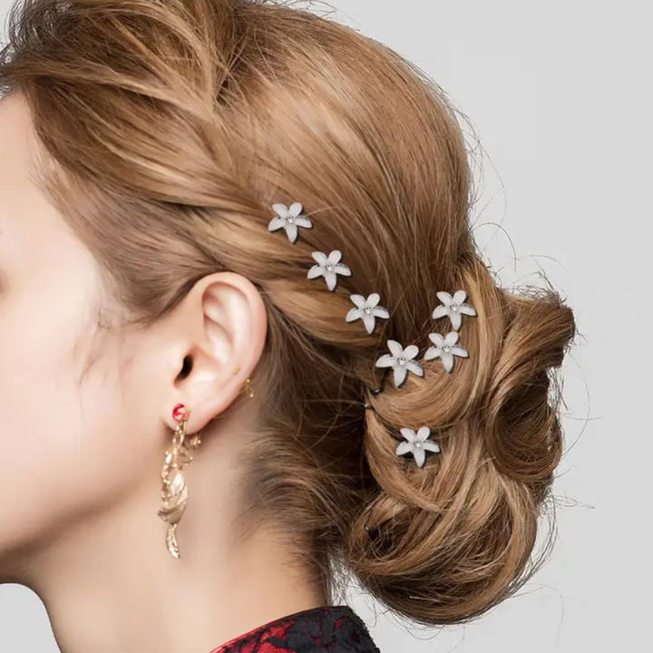 Gisela Traditional Hair Accessory – Rhinestone & Pearl U-Shaped Pins-1-State of Style