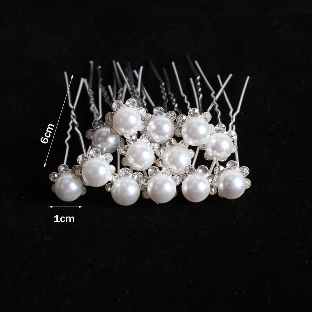 Gisela Traditional Hair Accessory – Rhinestone & Pearl U-Shaped Pins-3-State of Style