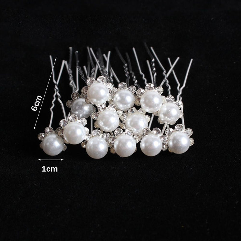 Gisela Traditional Hair Accessory – Rhinestone & Pearl U-Shaped Pins-3-State of Style