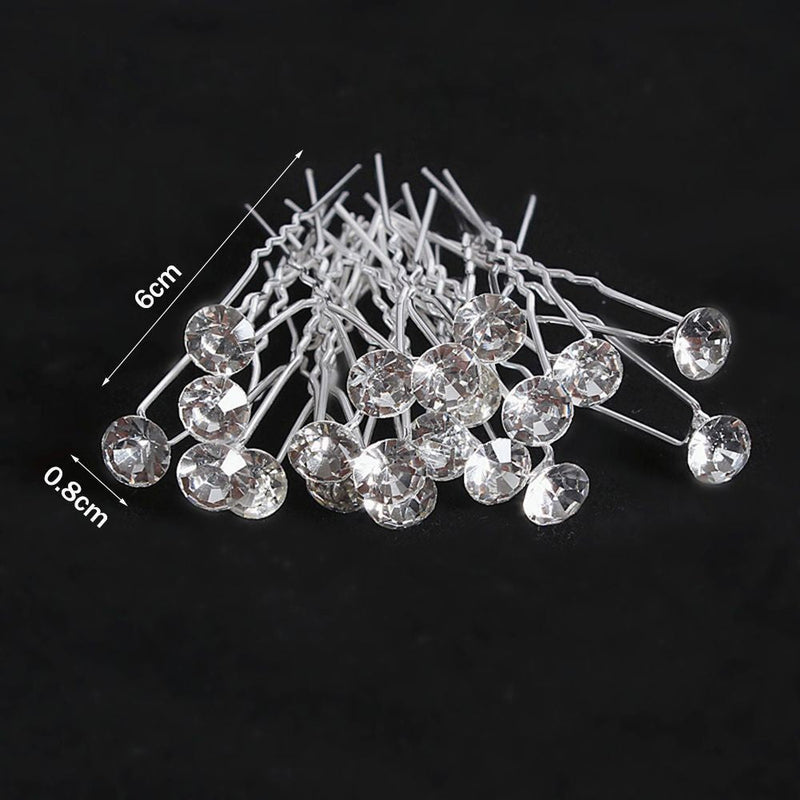 Gisela Traditional Hair Accessory – Rhinestone & Pearl U-Shaped Pins-4-State of Style