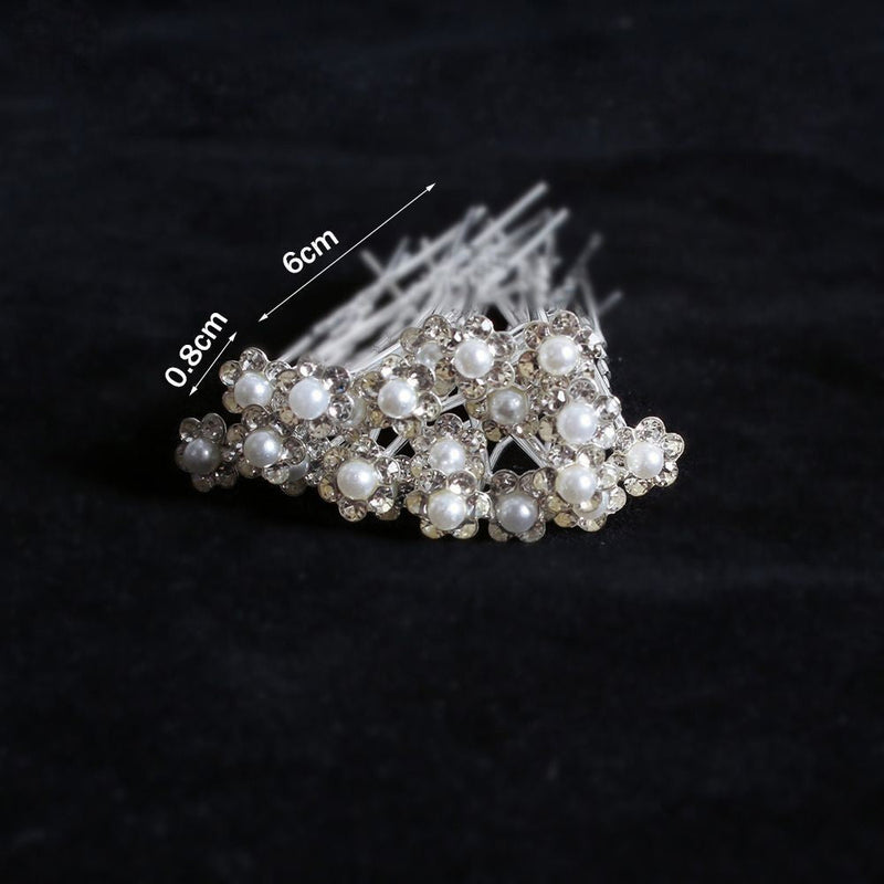 Gisela Traditional Hair Accessory – Rhinestone & Pearl U-Shaped Pins-6-State of Style