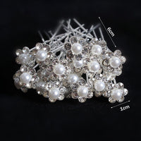 Gisela Traditional Hair Accessory – Rhinestone & Pearl U-Shaped Pins-7-State of Style