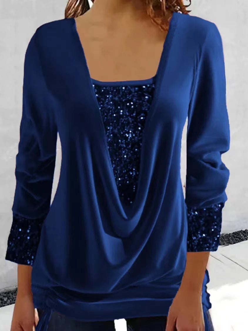 Glamour and Comfortable Sparkle Top - Luna-Red-S-State of Style