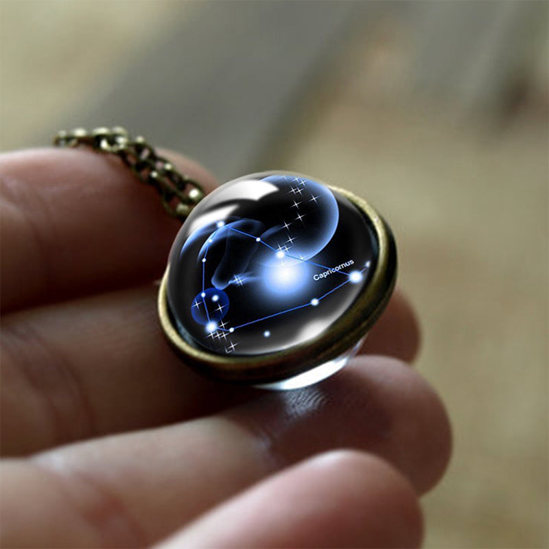 Glass 12 Zodiac Sign Protective Pendant - Sofia-Capricorn-State of Style