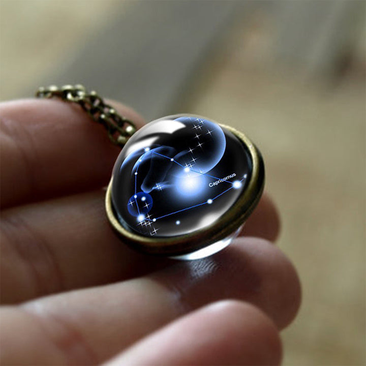 Glass 12 Zodiac Sign Protective Pendant - Sofia-Capricorn-State of Style