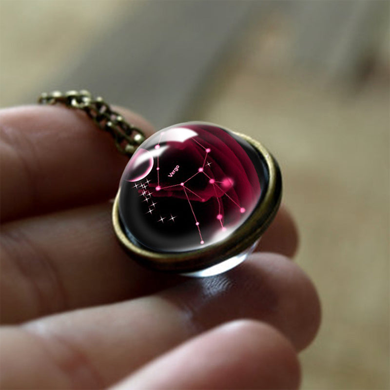 Glass 12 Zodiac Sign Protective Pendant - Sofia-Virgo-State of Style