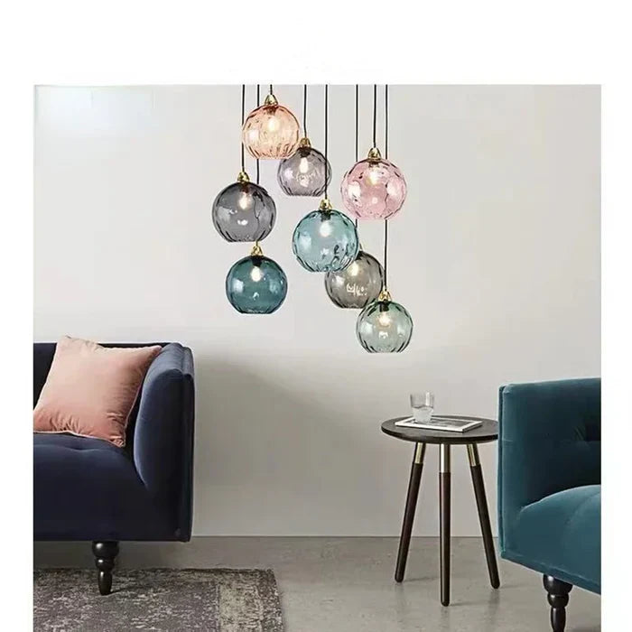 Glass Ball Pendant Lamp - LumiSphere-Rose Fire-Cold White-State of Style
