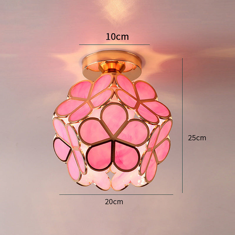 Glass Flower Ceiling Lamp - FloraGlow-Green-D20*H25 cm-State of Style