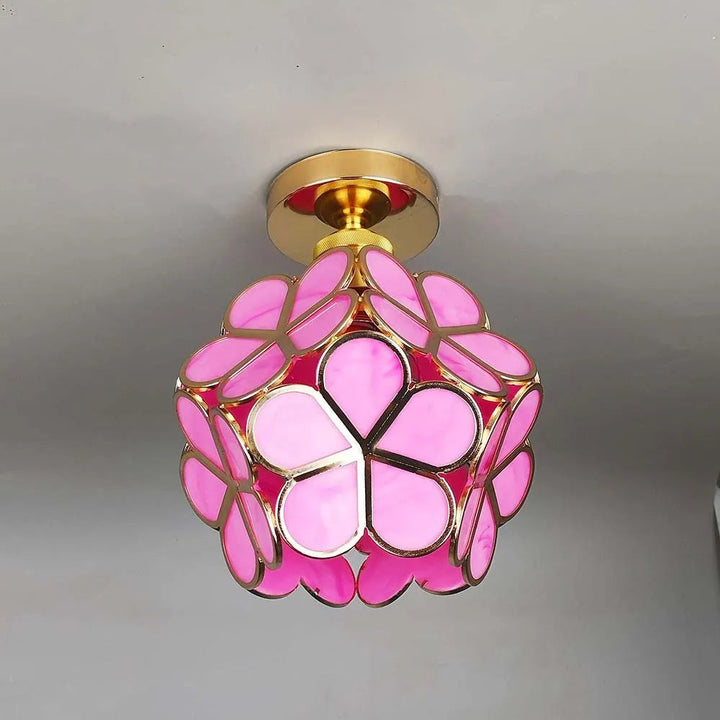 Glass Flower Ceiling Lamp - FloraGlow-Green-D20*H25 cm-State of Style