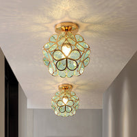 Glass Flower Ceiling Lamp - FloraGlow-Green-D20*H25 cm-State of Style