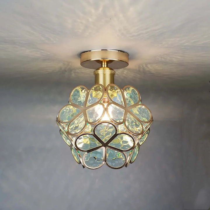 Glass Flower Ceiling Lamp - FloraGlow-Green-D20*H25 cm-State of Style