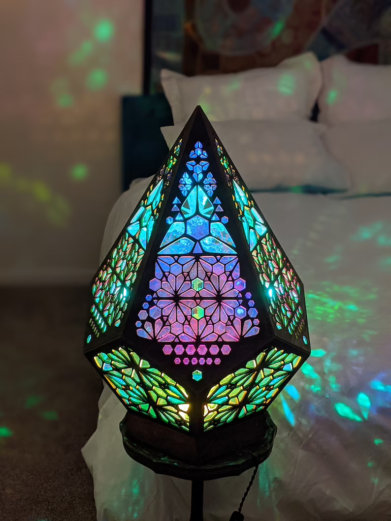 Glass-In-Leaded Style LED Table Lamp - LumiAura-State of Style