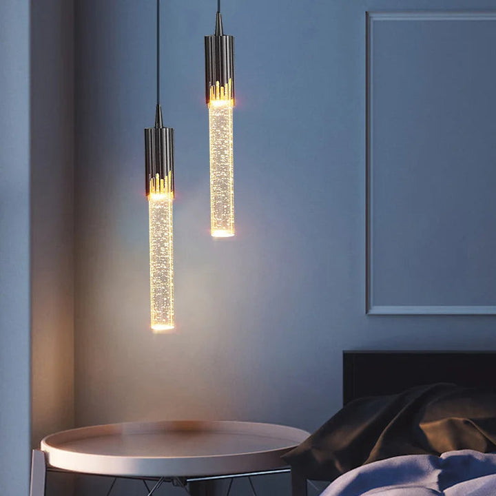 Glass Pendant Lamp in Cylindrical Shape - Lustreau-Gold-1 lamp-State of Style