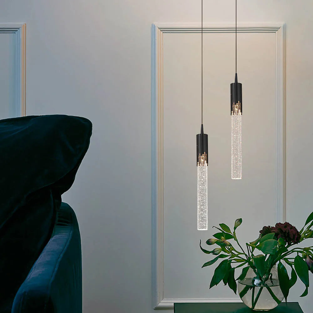 Glass Pendant Lamp in Cylindrical Shape - Lustreau-Gold-1 lamp-State of Style