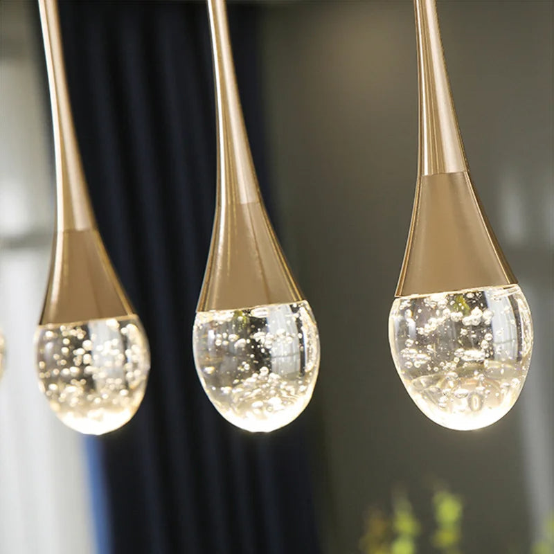 Glass Pendant Light with Warm Glow - Vetra-Gold-3 lamps-State of Style