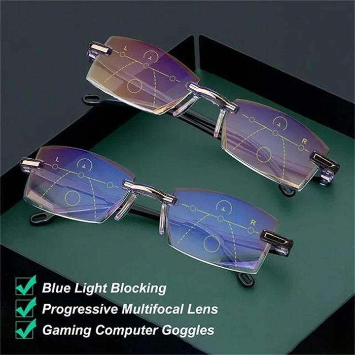 Glasses with Blue Light Filter and Multifocal Strength - VisionGuard-'+1.00/ For 35-49 Years'-State of Style