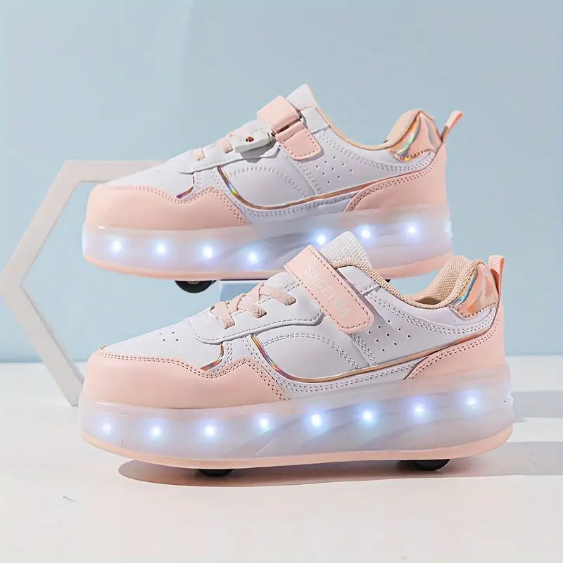 Glide in Style with Velo – Sneakers with Wheels and Light-Up Soles-Pink-11 (Kids)-State of Style