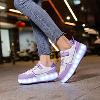 Glide in Style with Velo – Sneakers with Wheels and Light-Up Soles-Purple-11 (Kids)-State of Style