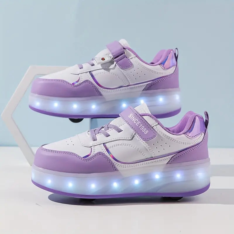 Glide in Style with Velo – Sneakers with Wheels and Light-Up Soles-Purple-11 (Kids)-State of Style