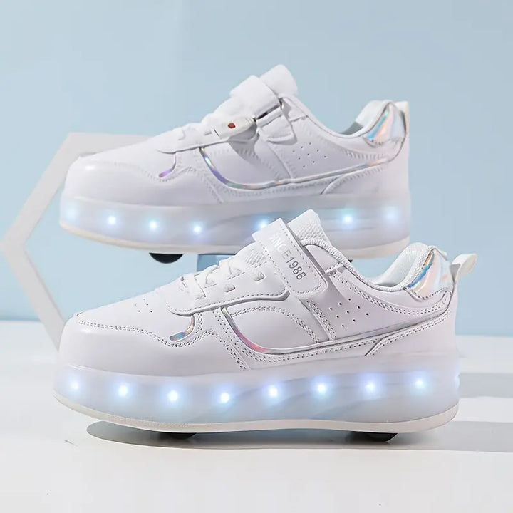 Glide in Style with Velo – Sneakers with Wheels and Light-Up Soles-White-11 (Kids)-State of Style