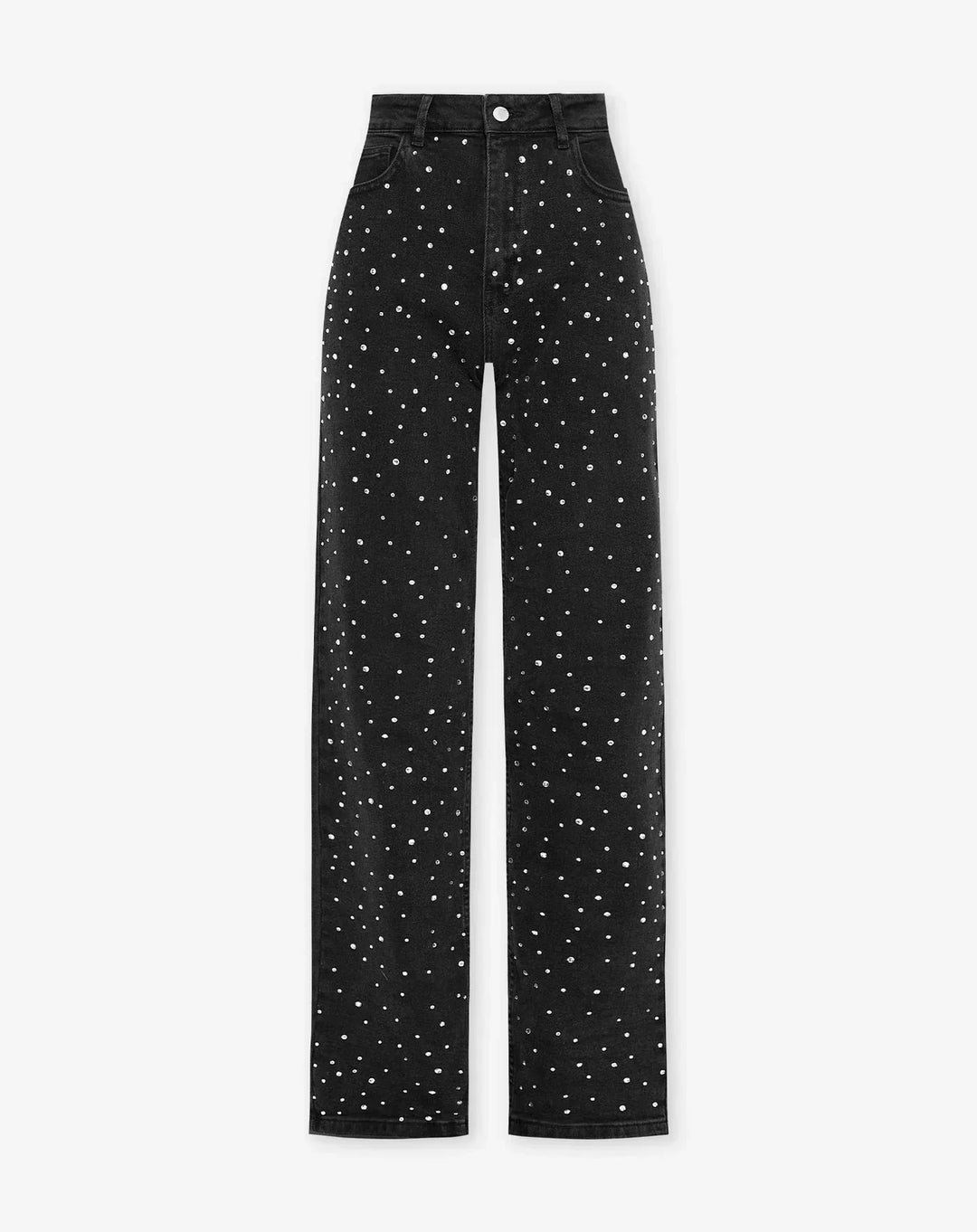Glitter Jeans for Women - Luminara-Black with Bright Pearls-S-State of Style