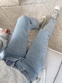 Glitter Jeans for Women - Luminara-Light Blue Striped-S-State of Style