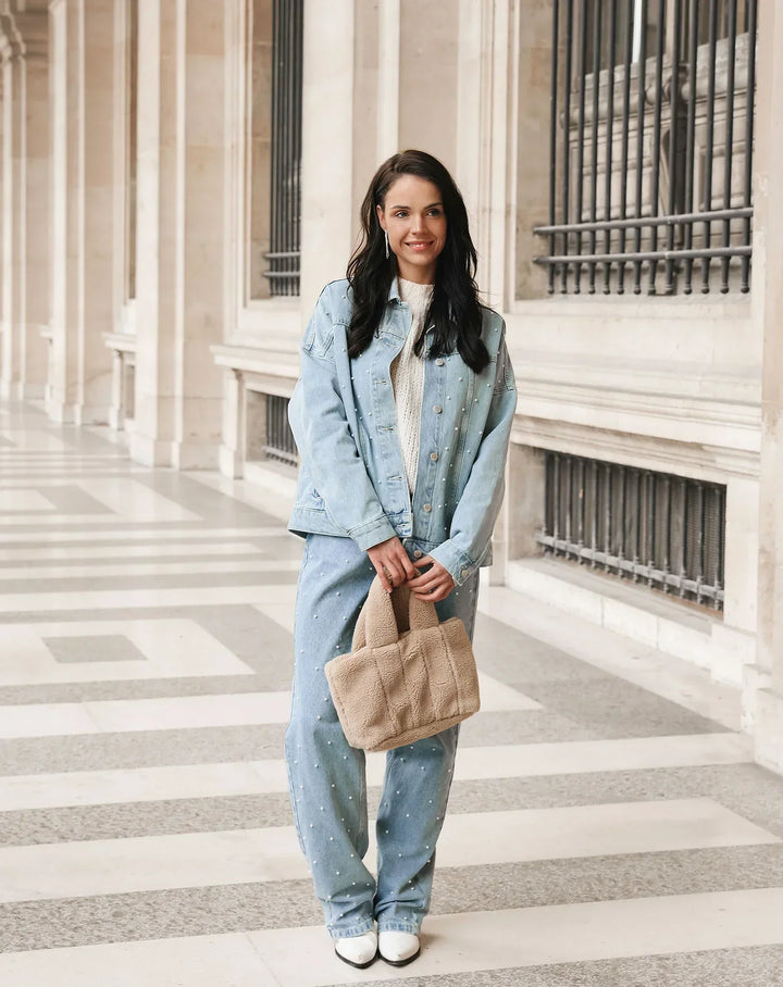 Glitter Jeans for Women - Luminara-Light Blue Striped-S-State of Style
