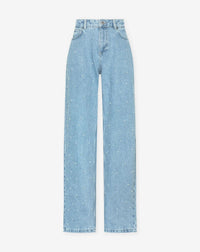 Glitter Jeans for Women - Luminara-Light Blue with Pearls-S-State of Style