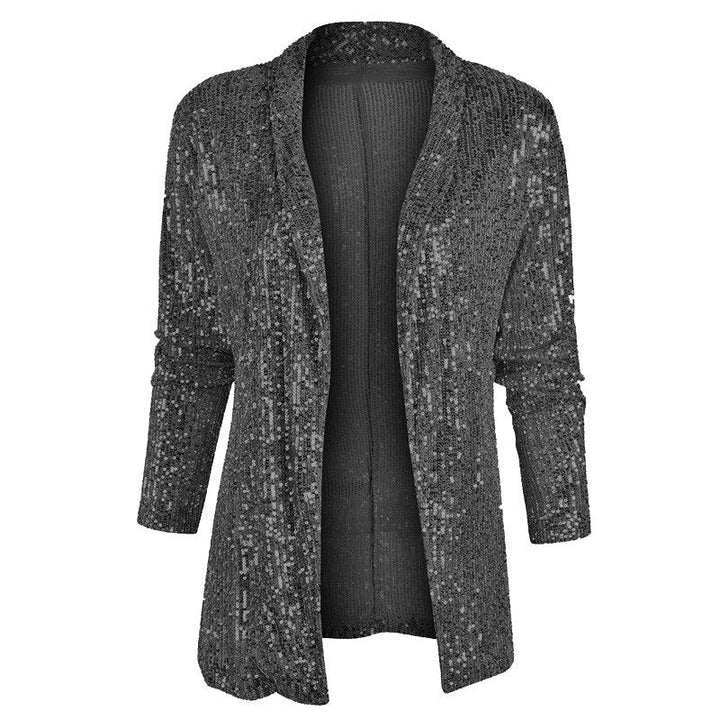 Glitter Sequin Vest - Sophia-Black-S-State of Style