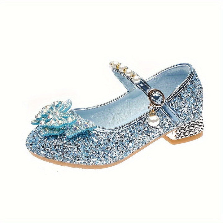 Glitter Shoe Isla – Comfortable Slip-On with Sequins & Pearls for Girls-Blue-7-State of Style