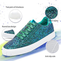 Glitter Sparkly Lace-up Sneakers - Anna-Gold-3.5-State of Style